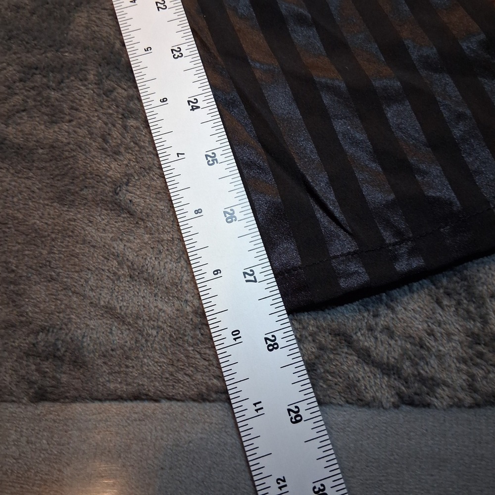 NWT Flora by Flora Nikrooz Pajama Pants Womens Large Black Striped Satin Lounge - Picture 7 of 9